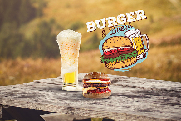 Burger&Beer Mock-up / Scene Creator in Scene Creator Mockups - product preview 15
