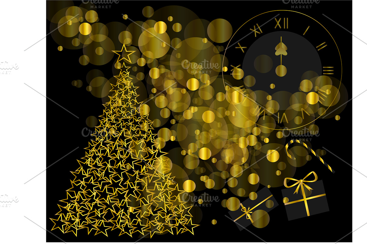 New Year backgorund gold color with  in Graphics - product preview 8