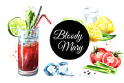 Bloody Mary. Watercolor collection