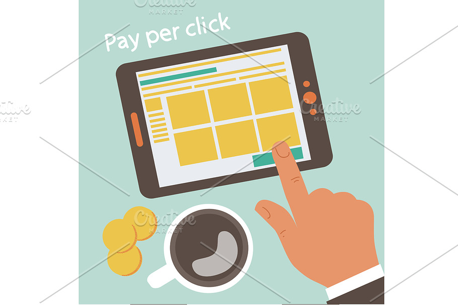 Pay per click concept illustration in Illustrations - product preview 8