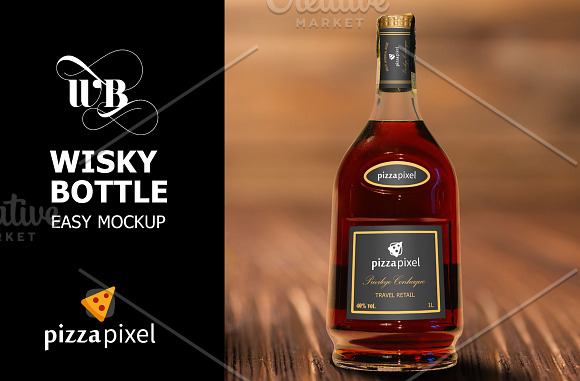 Easy Wisky Bottle Mockup (SALE) in Product Mockups - product preview 2
