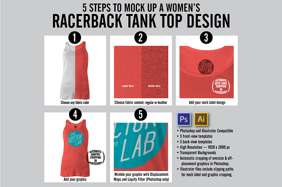 Women's Racerback Tank Top Templates in Product Mockups - product preview 2