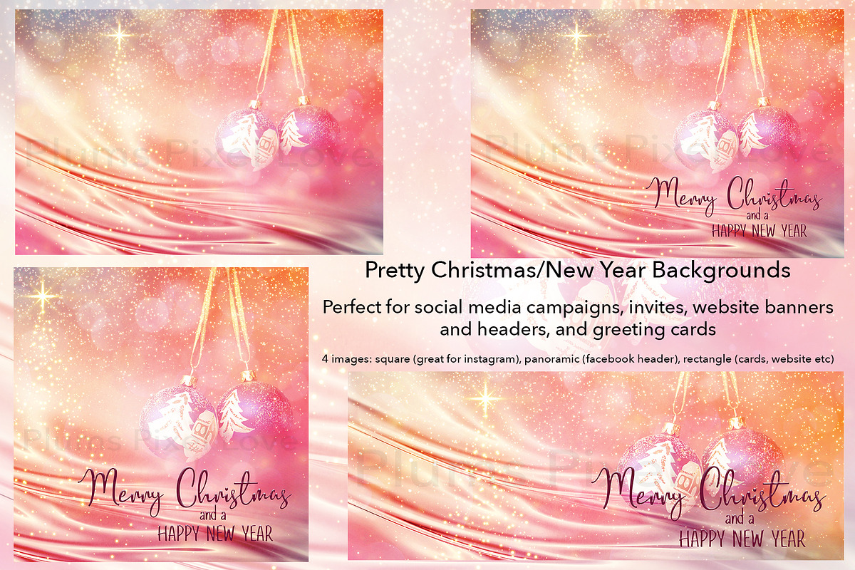 Christmas, New Year backgrounds in Social Media Templates - product preview 8