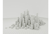 city silhouette background, 3d