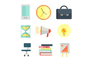 Set of Business Icons in Flat Style