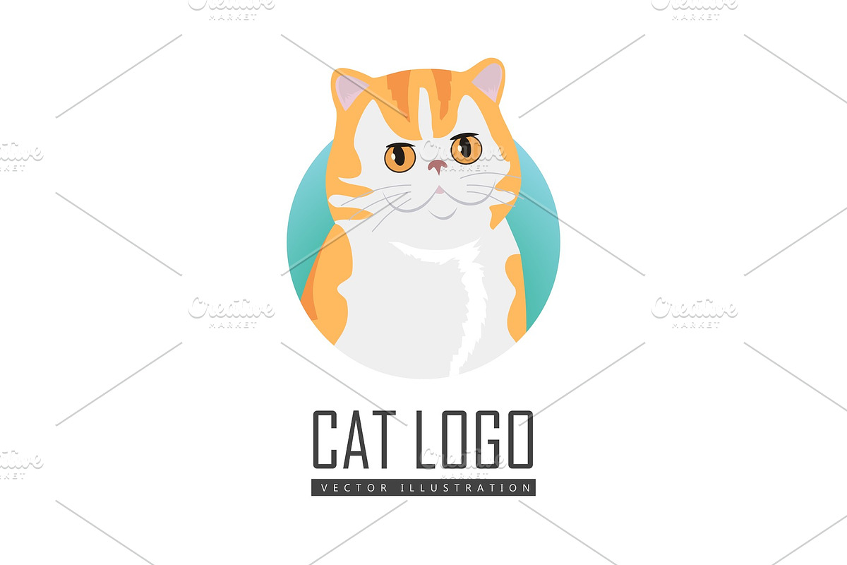 Red Exotic Cat Vector Flat Design in Illustrations - product preview 8