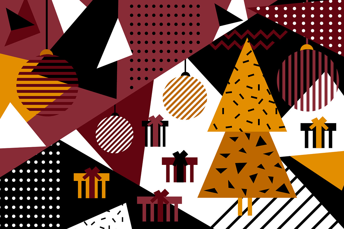 Christmas Geometric Background in Illustrations - product preview 8