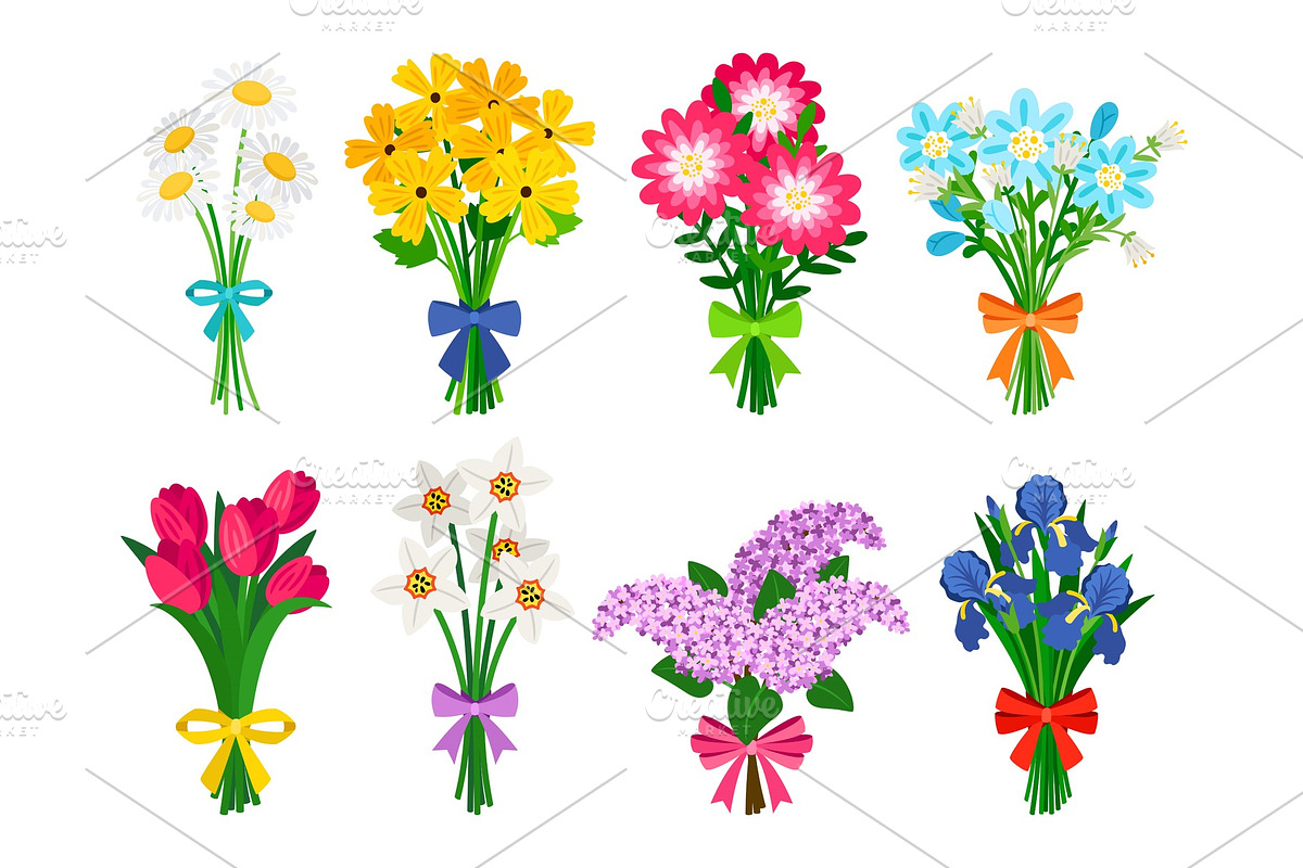Fresh flowers bouquets. Summer in Illustrations - product preview 8