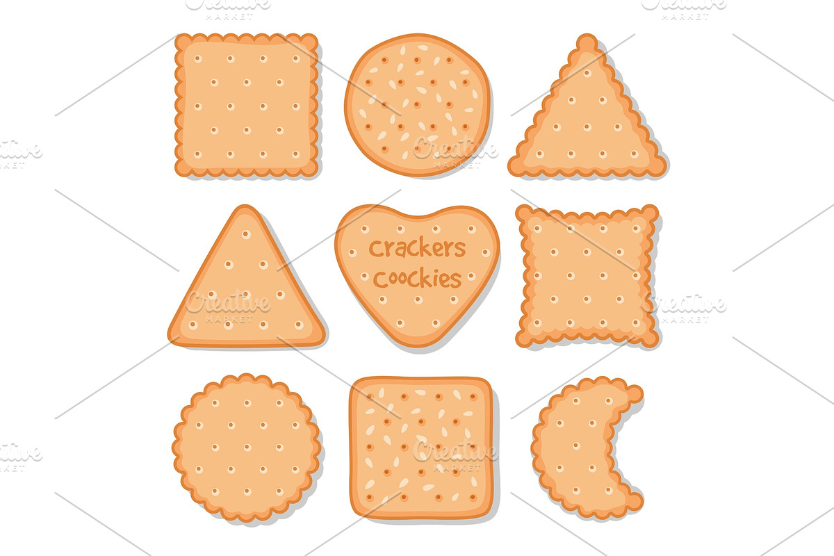 Biscuit cookie snacks. Vector in Objects - product preview 8