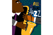 Jazz poster. Clubbing sax music