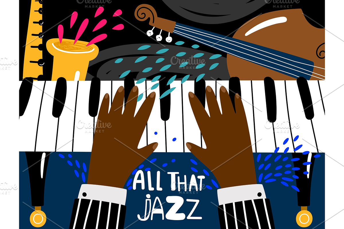 Jazz piano poster. Blues and jazz in Illustrations - product preview 8