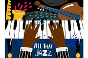 Jazz piano poster. Blues and jazz