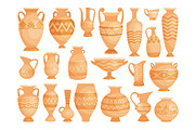 Greek vases. Ancient decorative pots