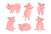 Little piggy character. Cartoon