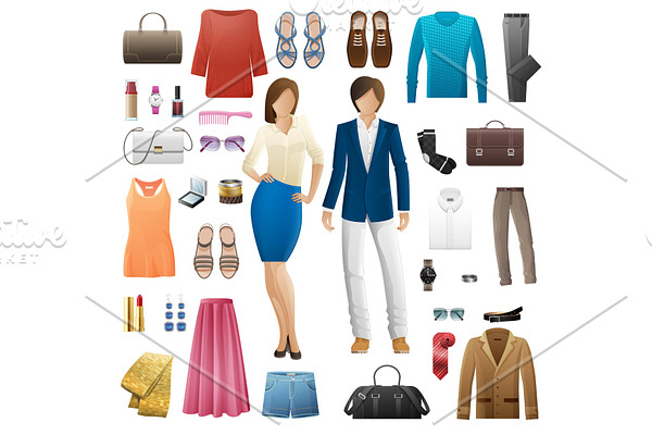 Set of Clothes. Fashion Look Style