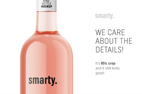 Rose wine bottle mockup in Product Mockups - product preview 3
