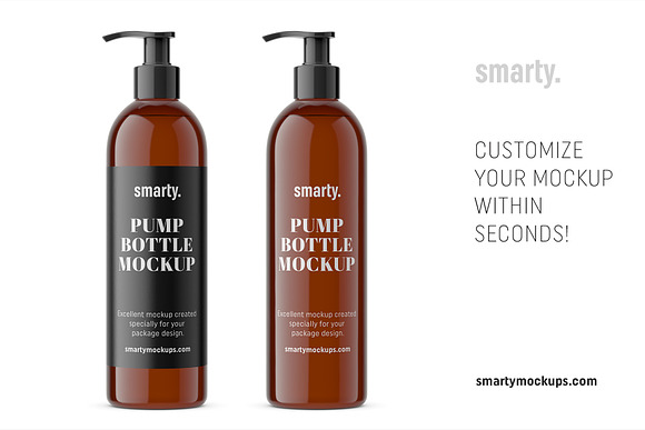 Bottle with pump / brown in Product Mockups - product preview 2
