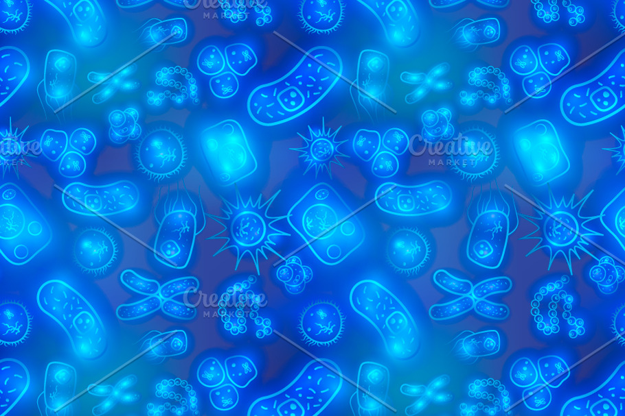 Bacterias and virus in blue water