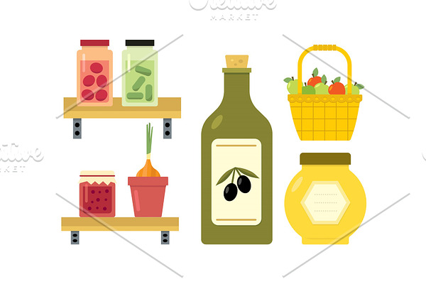 Flat vector design of basket with