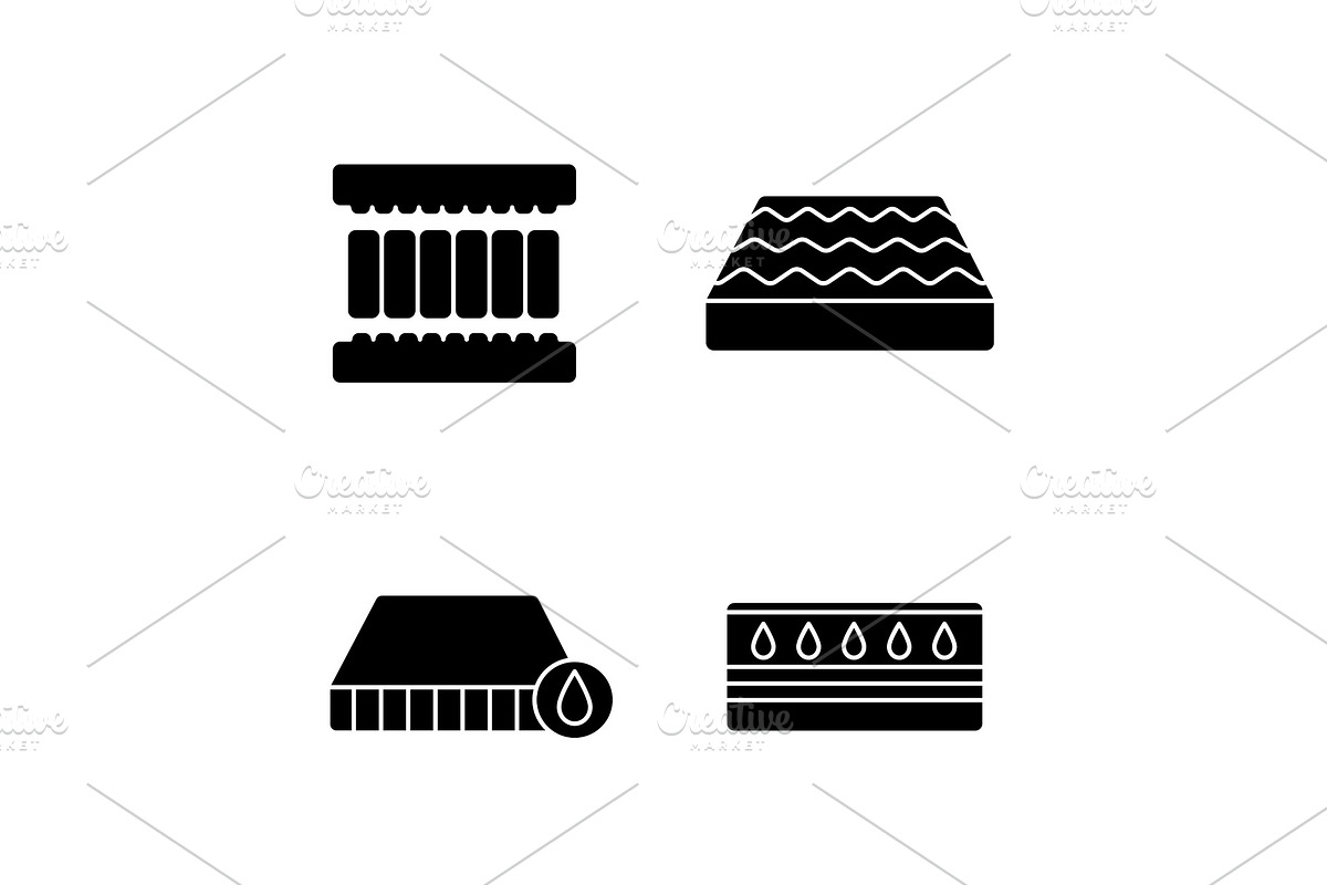 Orthopedic mattress glyph icons set in Icons - product preview 8