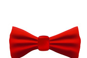 Realistic red bow tie