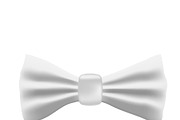 Realistic white bow tie