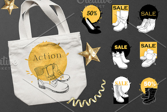 SHOES on Christmas SALE. vector in Objects - product preview 3