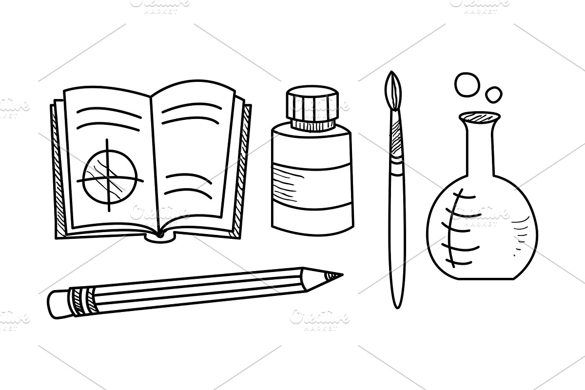 Hand drawn education icons set in Illustrations - product preview 8