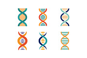 DNA strands set, spiral genetic