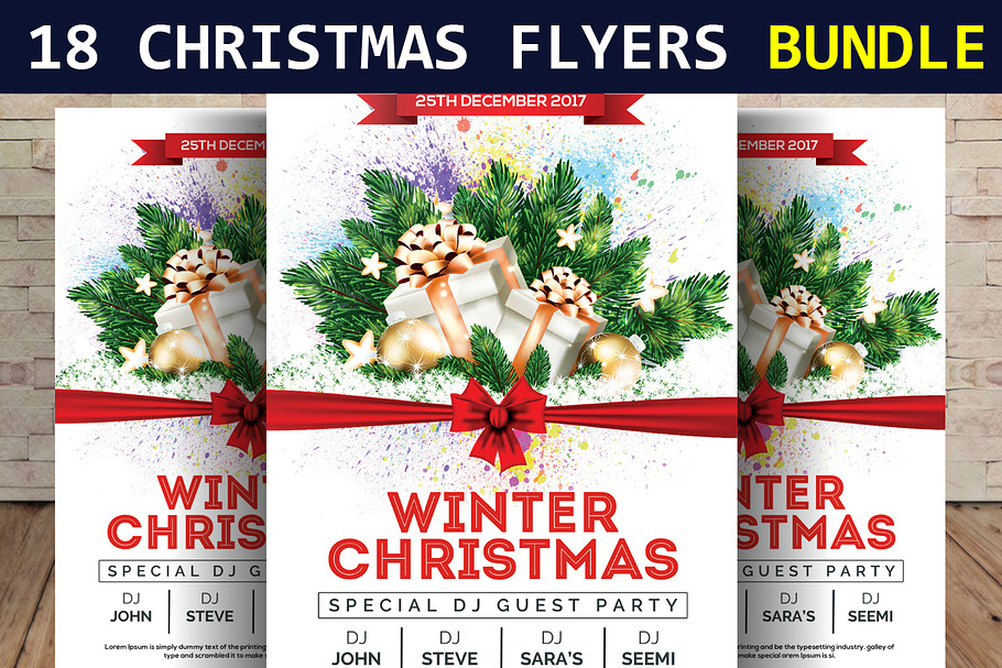 18 Winter & Christmas Flyers Bundle