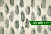 Set of hand drawn palm leaves