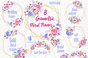 Geometric Floral Frames clipart