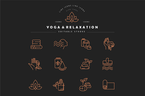 Icon collection for yoga & relax
