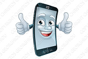 Mobile Cell Phone Mascot Cartoon