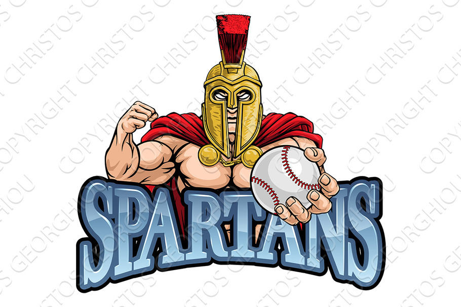 Spartan Trojan Baseball Sports in Illustrations - product preview 8