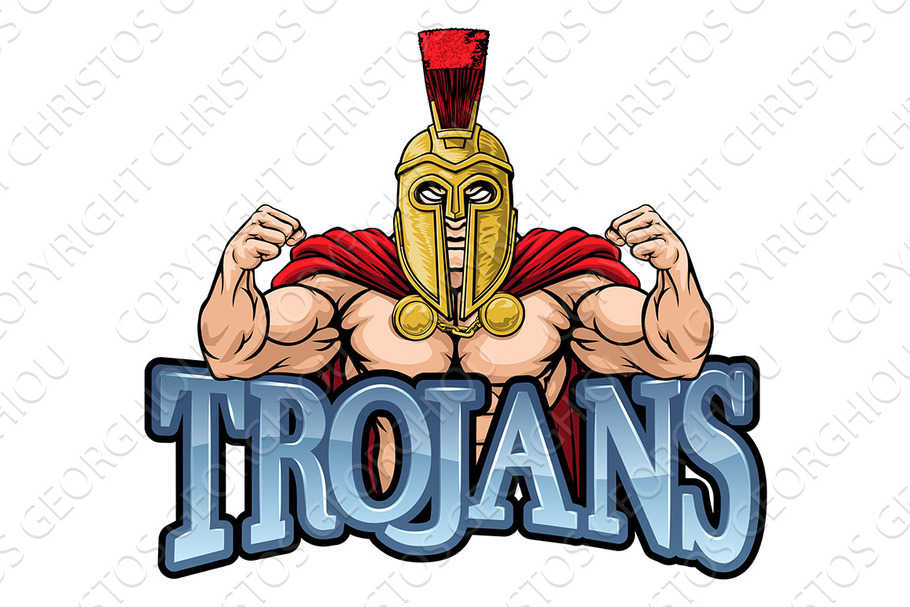 Trojan Spartan Sports Mascot in Illustrations - product preview 8