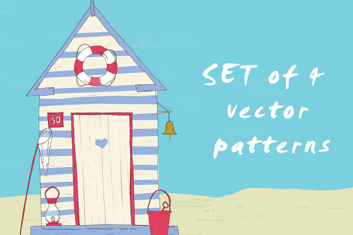 4 Nautical vector seamless patterns. in Illustrations - product preview 8