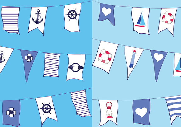 4 Nautical vector seamless patterns. in Illustrations - product preview 4