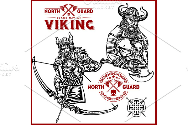 Viking warrior with big axes