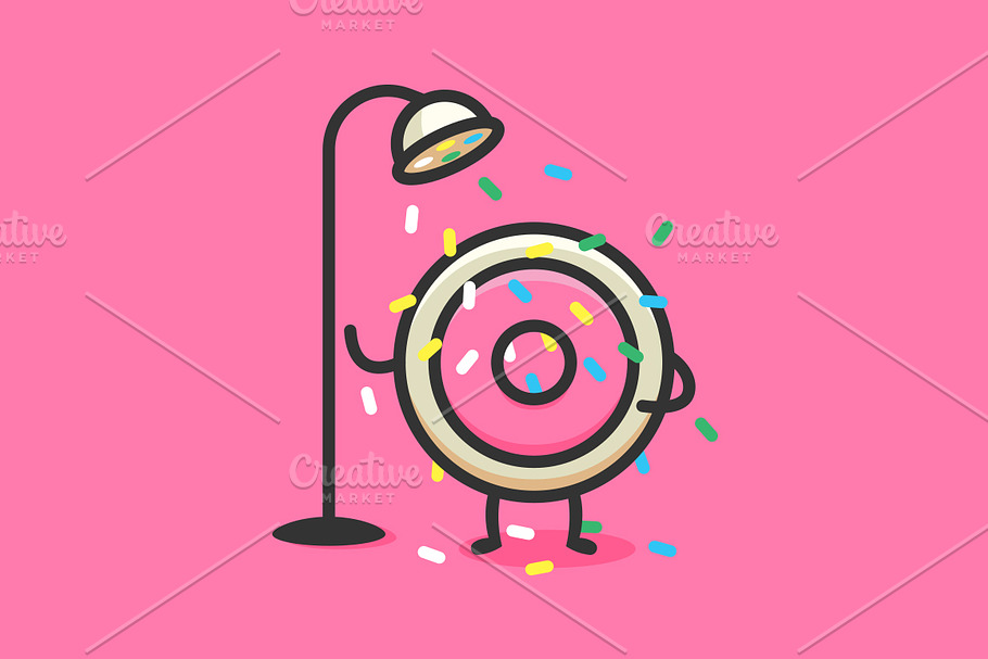 Donut Candy Shower Sticker in Illustrations - product preview 8