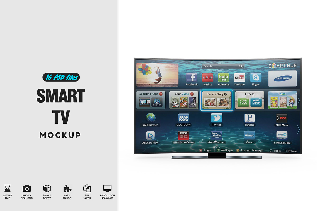 Smart Tv Mockup in Mobile & Web Mockups - product preview 8