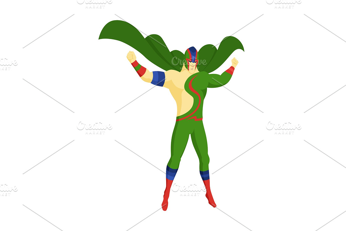 Superhero standing with cape in Illustrations - product preview 8