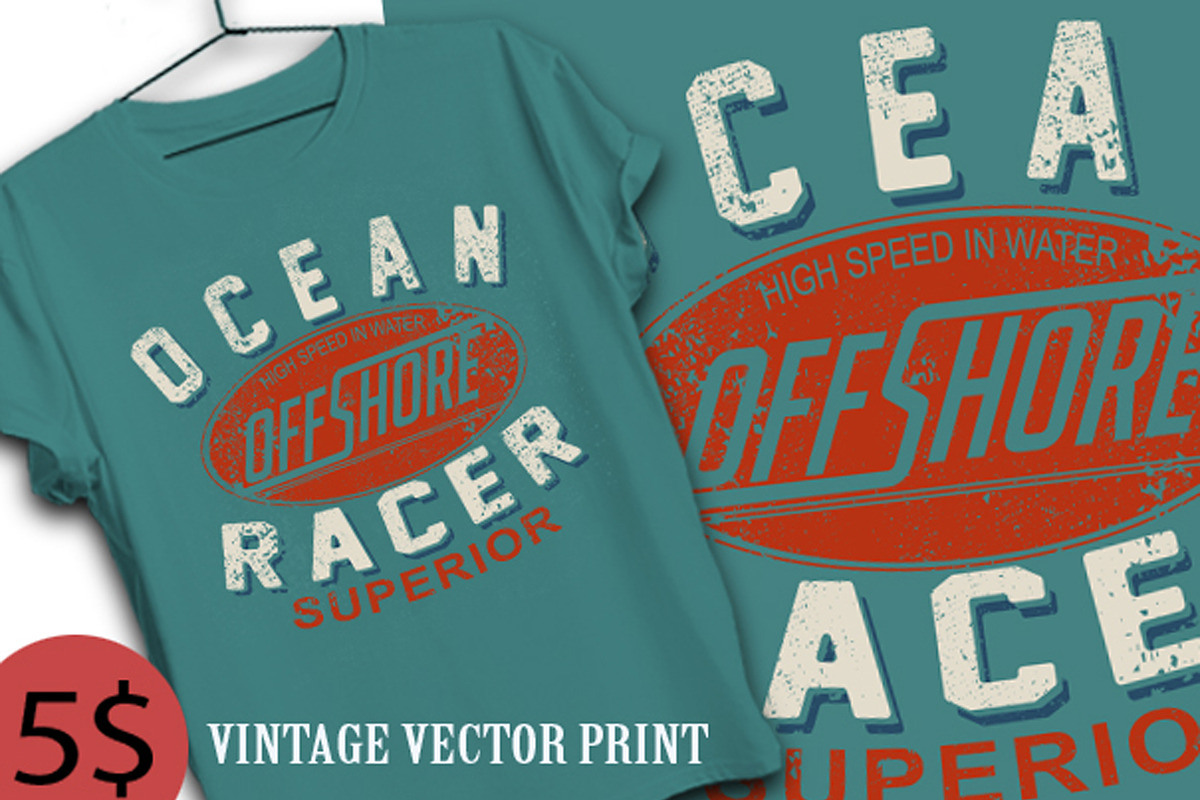ocean off shore race print in Illustrations - product preview 8