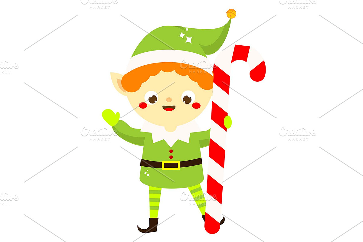 Cute Santa's helper elf in Icons - product preview 8