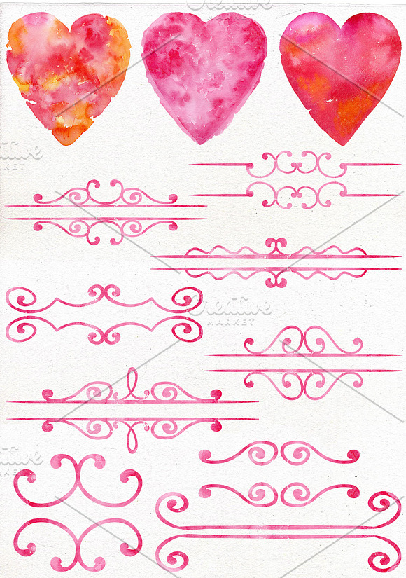Watercolor Valentine's Day Clipart in Illustrations - product preview 1