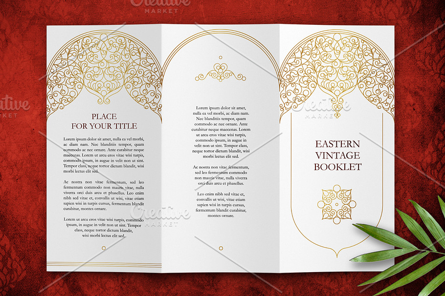 3.Gold Elements For Trifold Brochure in Illustrations - product preview 8