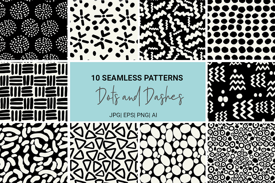 Dots and Dashes Seamless Patterns in Patterns - product preview 8
