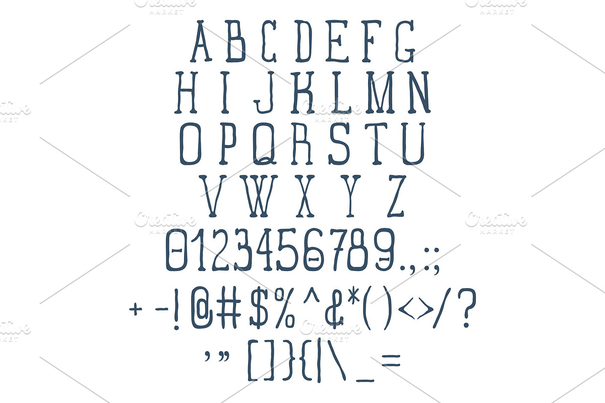 Vintage Font Set with Numbers and in Illustrations - product preview 8