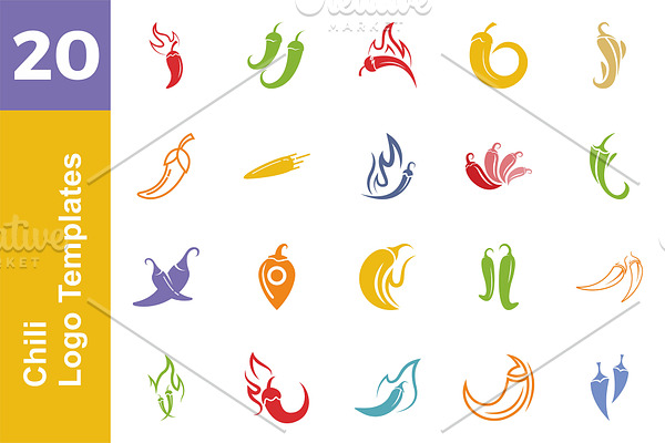 20 Logo Chili Templates Bundle