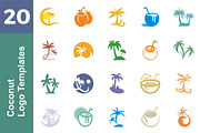 20 Logo Coconut Templates Bundle